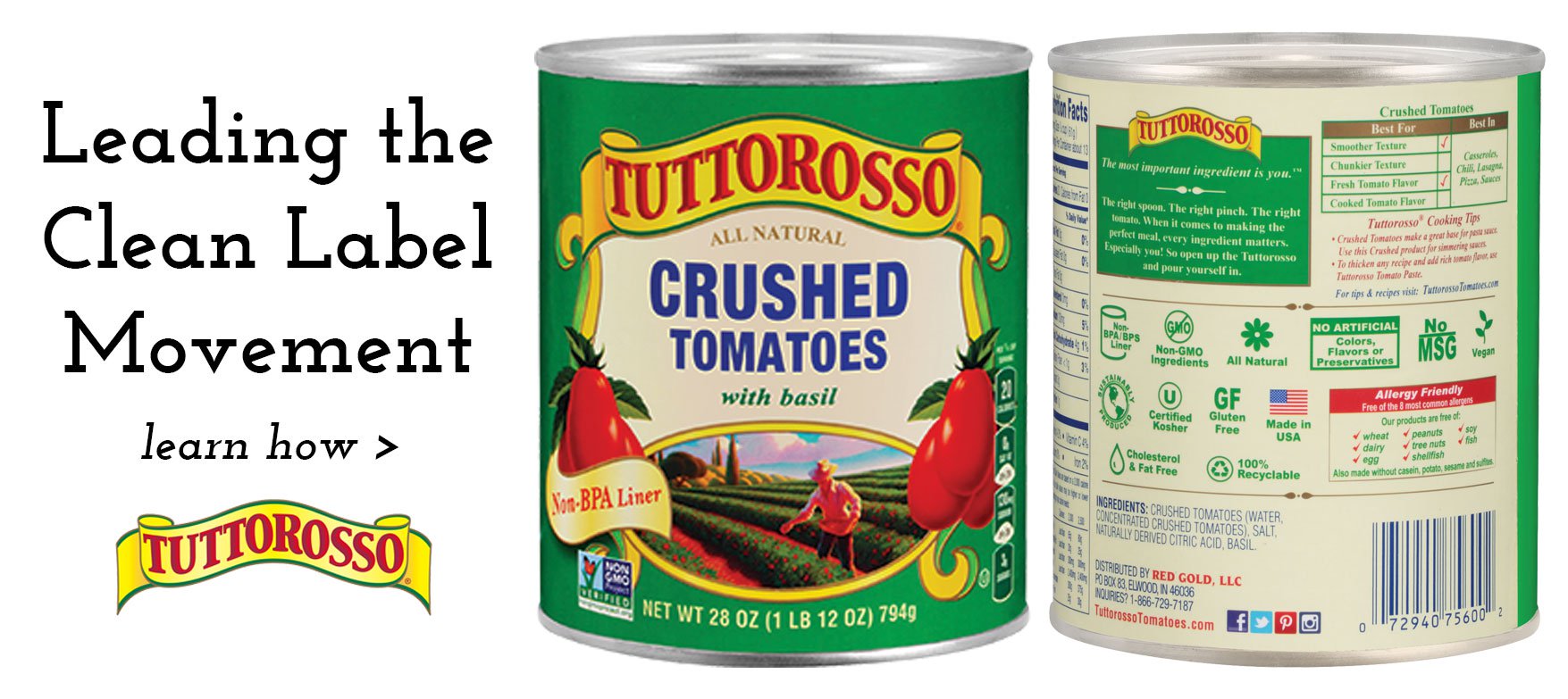 Tuttorosso Tomatoes Clean Label Movement and Product Transparency