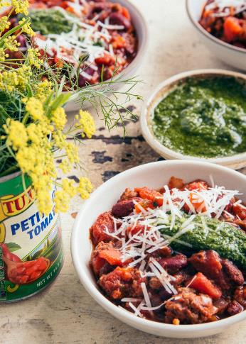 Tuttorosso Tomato can used as a centerpiece