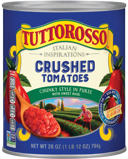 Tuttorosso Crushed Tomatoes Chunky Style in Puree with Sweet Basil