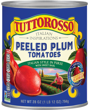 Tuttorosso Tomatoes Peeled Plum Tomatoes with Sweet Basil