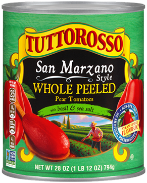 Image of Tuttorosso Tomatoes San Marzano Style Whole Peeled Pear Tomatoes with green label