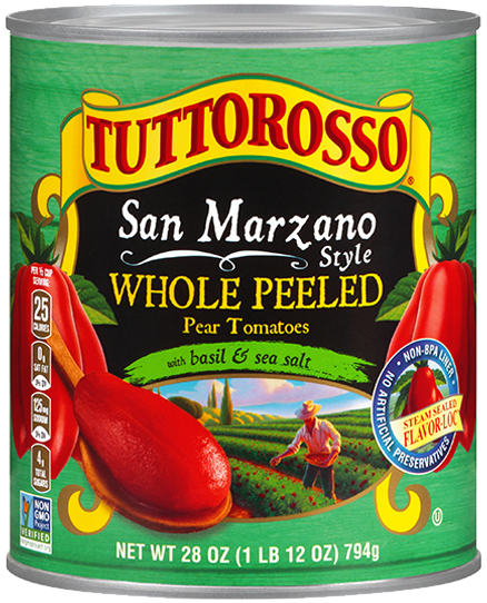 Image of Tuttorosso Tomatoes San Marzano Style Whole Peeled Pear Tomatoes with green label