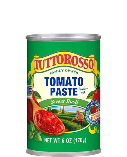 Image of Tuttorosso Tomato Paste with Sweet Basil front of can