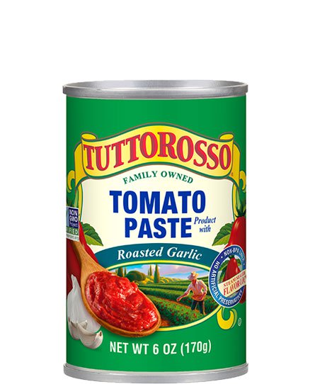 Image of Tuttorosso Tomato Paste with Roasted Garlic front of can